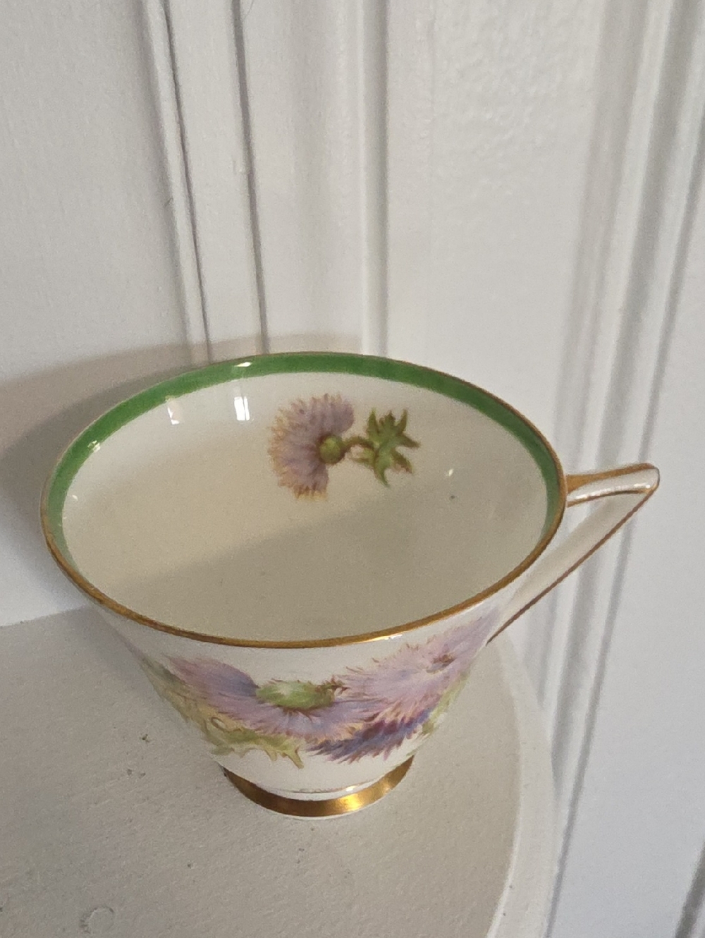 vintage Royal Doulton bone china teacup saucer set featuring the "Glamis Thistle - Picture 4 of 7